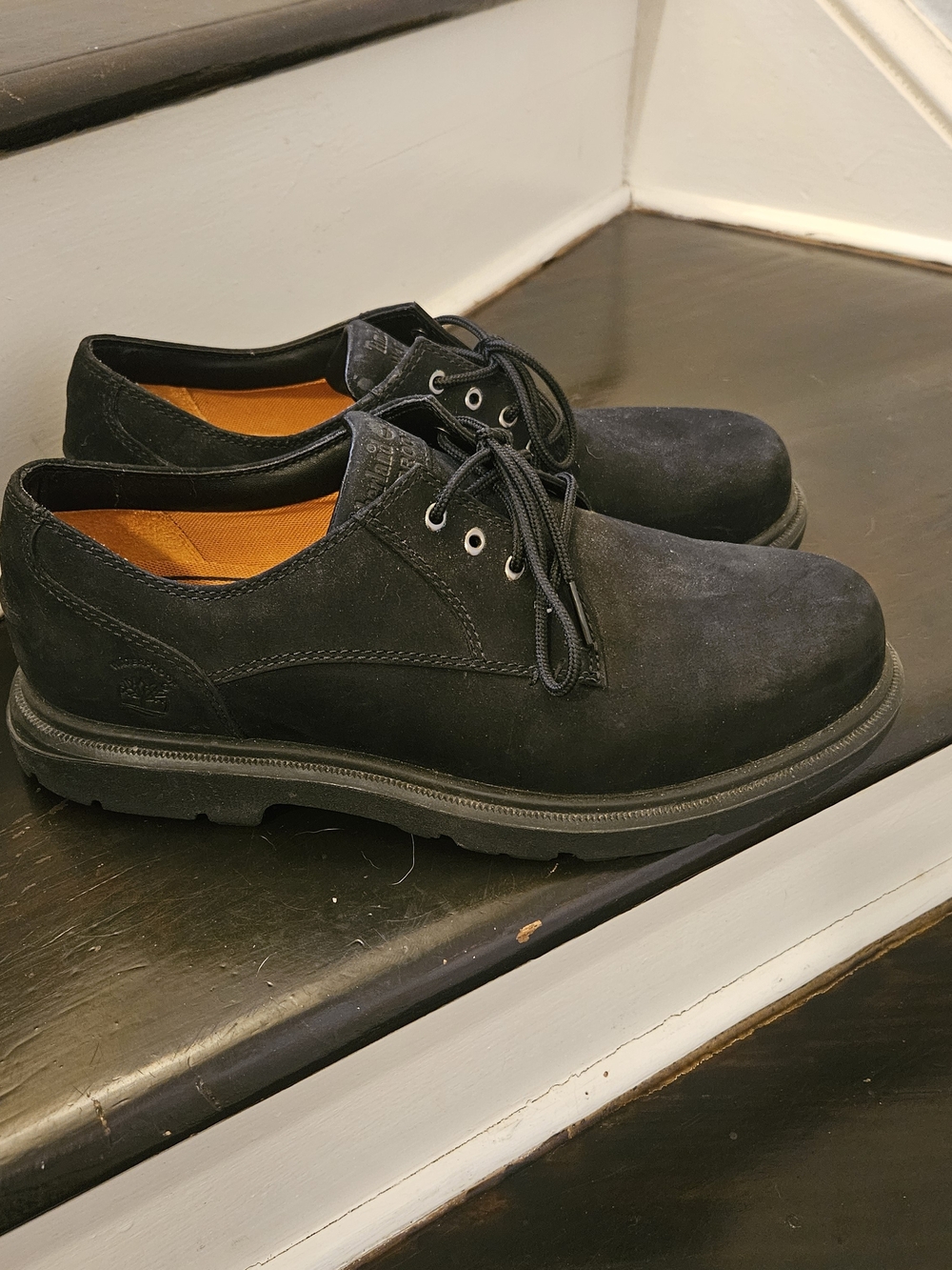 Timberland Waterproof Black Suede Lace-Up Shoes Comfort Insoles Sz 10 EUC